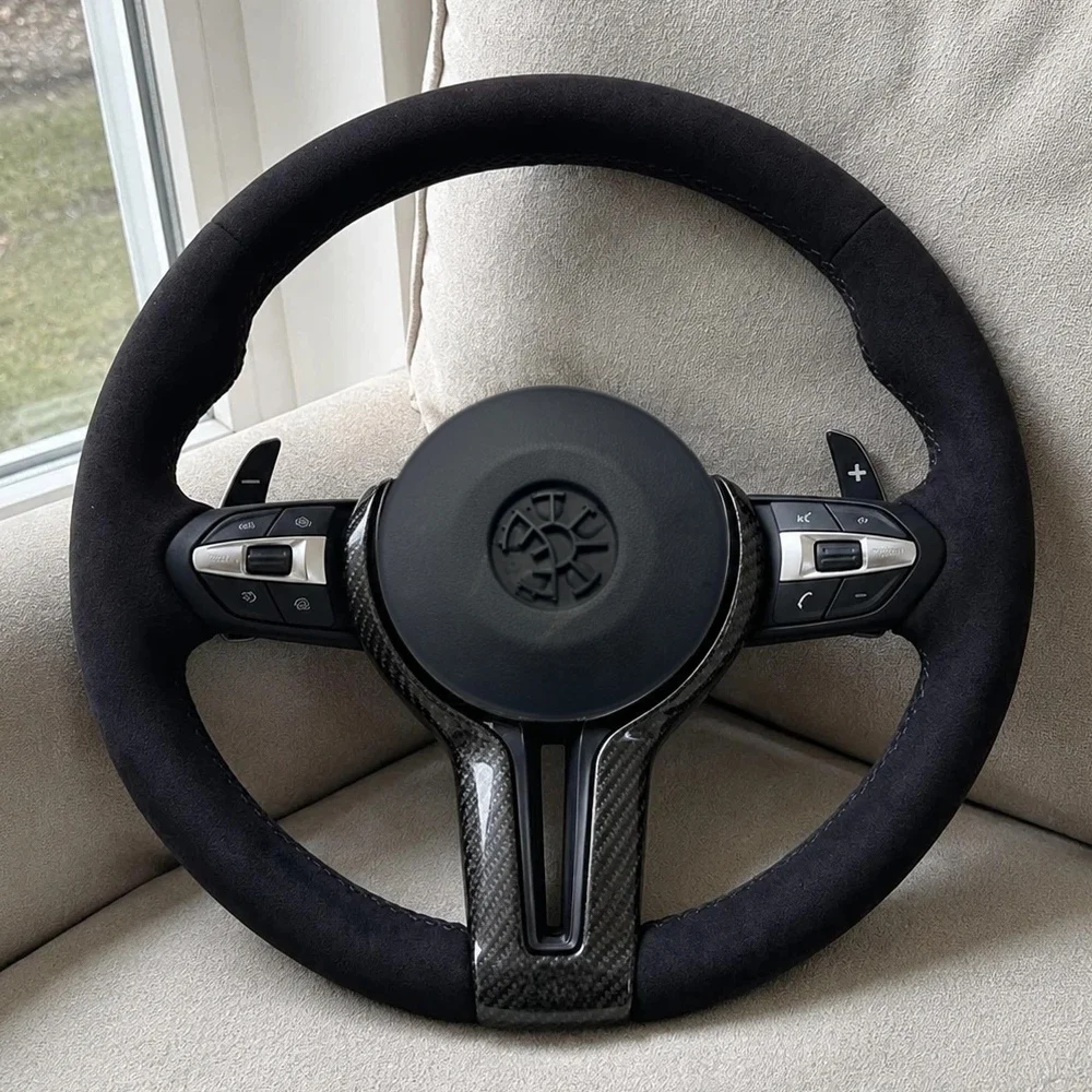 Car Accessories For BMW F80 M3 M4 F82 F85 F90 X5 F15 F10 F20 F22 F30 F31 M2 F87 M3 E70 E90 Factory Direct Suede Steering Wheel