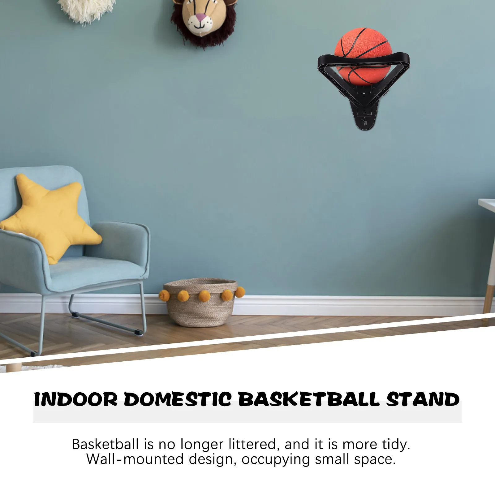 

Настенная стойка для хранения баскетбольных мячей, 1 шт., прочный железный держатель для мячей для футбола, регби, органайзер для занятий спортом в помещении, надежная конструкция.