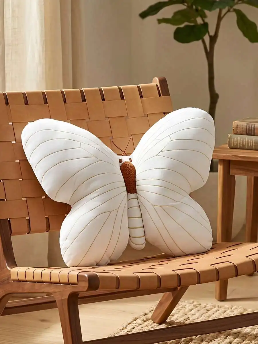 40x30cm weißes Schmetterlings-Dekokissen, romantisches Mädchenkissen für Schlafzimmer, Wohnheim, Wohnzimmer, Sofa-Dekoration