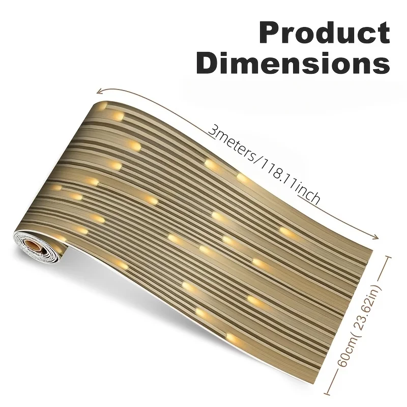 1PC Light and Shadow Grid Wallpaper, Self-adhesive Wood Grain Wall Panels, Thickened Design, Easy to Clean and Cut