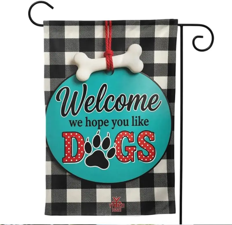 Hope You Like Dogs Garden Flag 12.5x18 Inch, Double Sided Burlap Outdoor Flag for Yard, Porch, Lawn, Garden Decoration, Perf AAS