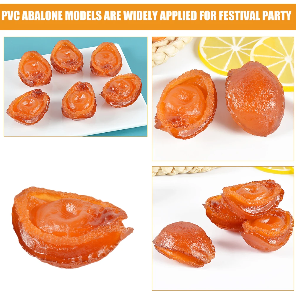 

4pcs Simulated Abalone Food Model Fake Kitchen PVC Lifelike Decoration Realistic Artificial Abalone Suitable