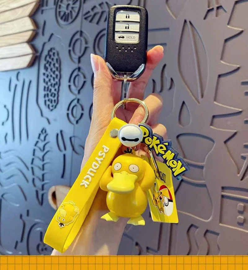 Original Pokemon Car Keychain Pendant Pikachu Squirtle Jigglypuff Bulbasaur Cute Cartoon Figure Backpack Charm Decor Toy Gifts view 3