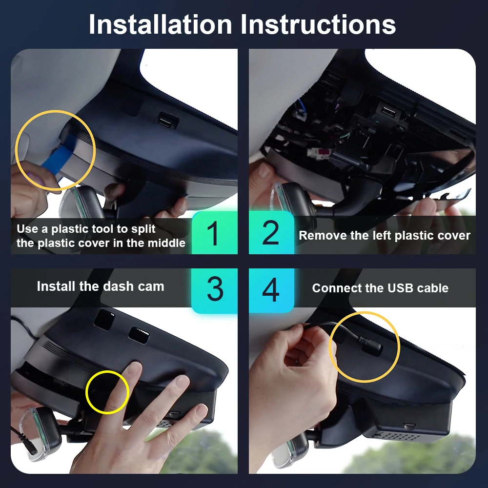 كاميرا سيارة 4K لـ XPeng G6 2023 2024 2025، FITCAMX 2160P مدمجة Dashcam G-sensor WIFI APP التحكم