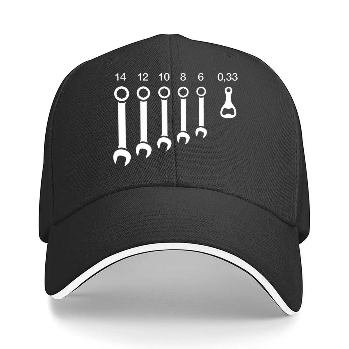 Wrench Beer Bottle Opener Tools Humorous Mechanic Graphic Sandwich Baseball Cap
