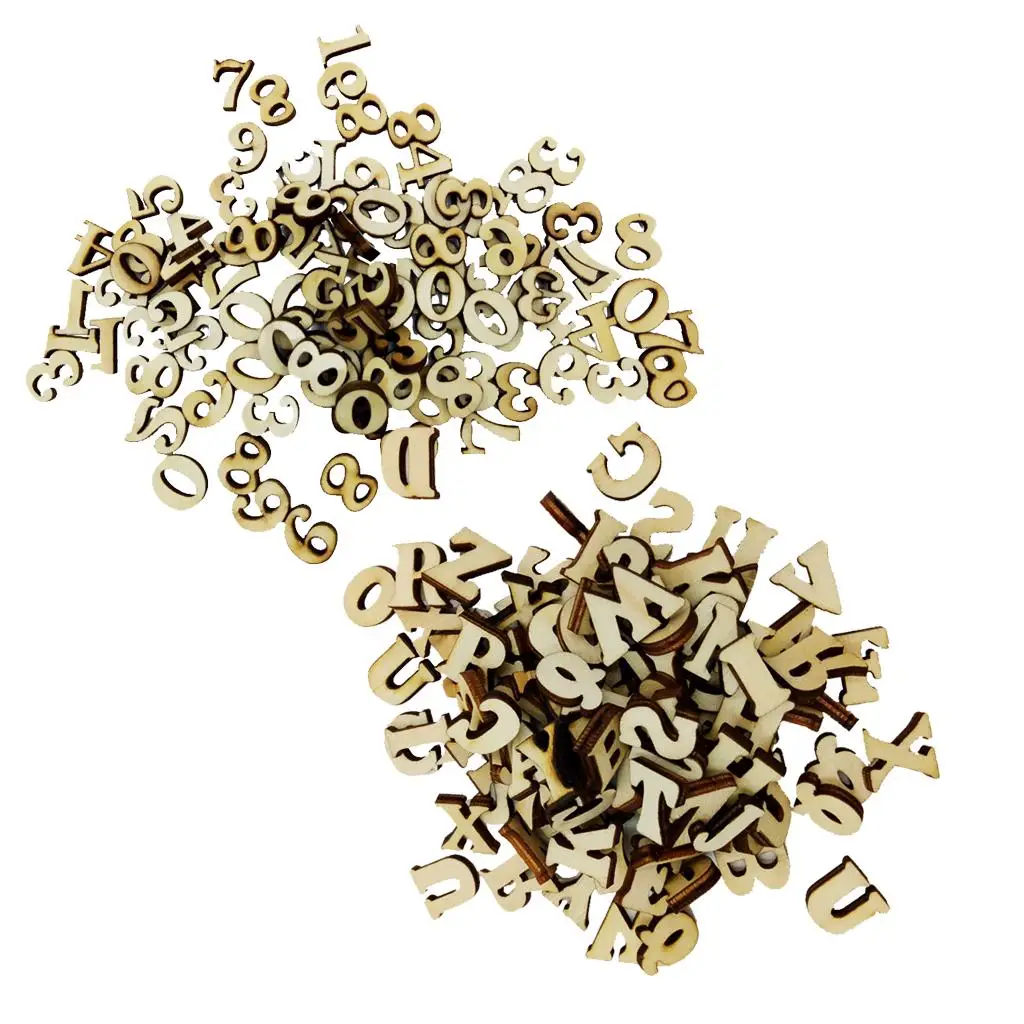 Wooden Scrapbooking Embellishments Mini Arabic Numbers Puzzle Kids Creative Craft Material for Cardmaking