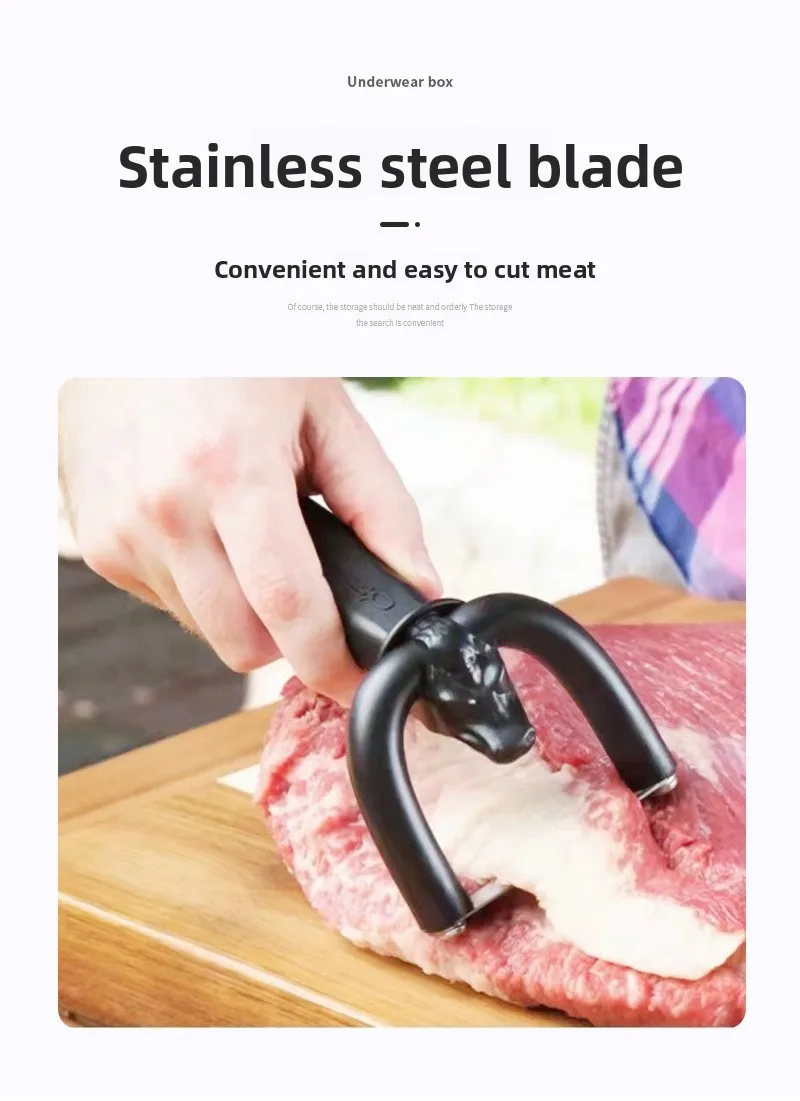 Fetttrimmer - Handlicher Fleischschneider zum Schneiden von Rind- und Schweinefleisch. Fleischschneider Schnellwerkzeuge Küchenwerkzeuge – Detail 3