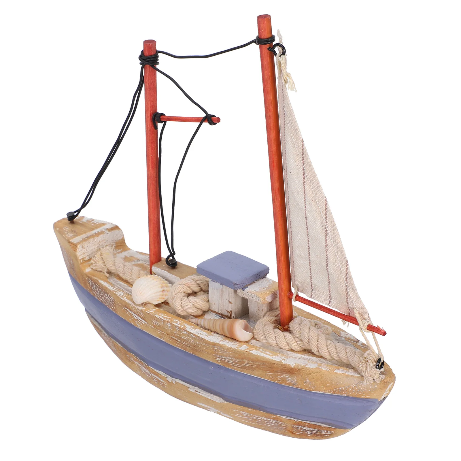 

Mediterranean Style Sailboat Model Decoration Table Car Office Bedroom Nautical Marine Decor Fishing Boat Wooden Retro