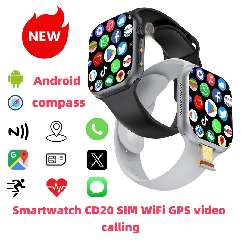 

Умные часы CD20 5G Android 10.0 Умные часы с 180 ° Поворотная камера GPS WIFI Мониторинг здоровья Смарт-часы