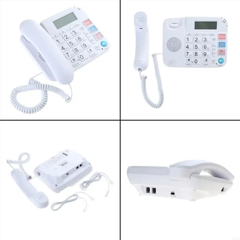 K32C Corded Phone Big Button Desk Landline Telephone Support Hands-Free CallerID SOS