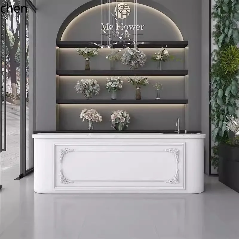 ZML Flower Shop Flower Arrangement Table Coffee Shop Wedding Dress Shop Cashier Desk Beauty Salon Front Desk Reception