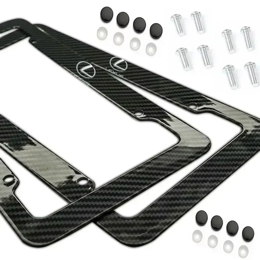 

Carbon fiber license plate frame with installation hardware and screws For Lexus CT ES LS GS IS HS LF-30 NX RX UX GX LX LM LC RC