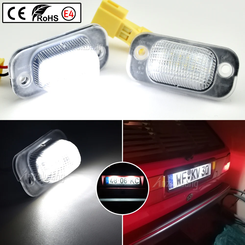 2 Stuks Wit Led Nummerplaat Licht Nummerplaat Lamp Voor Vw Golf 2 1983-1992 Voor Jetta 2 1984-1991 Voor Stoel Toledo I 1991-1999