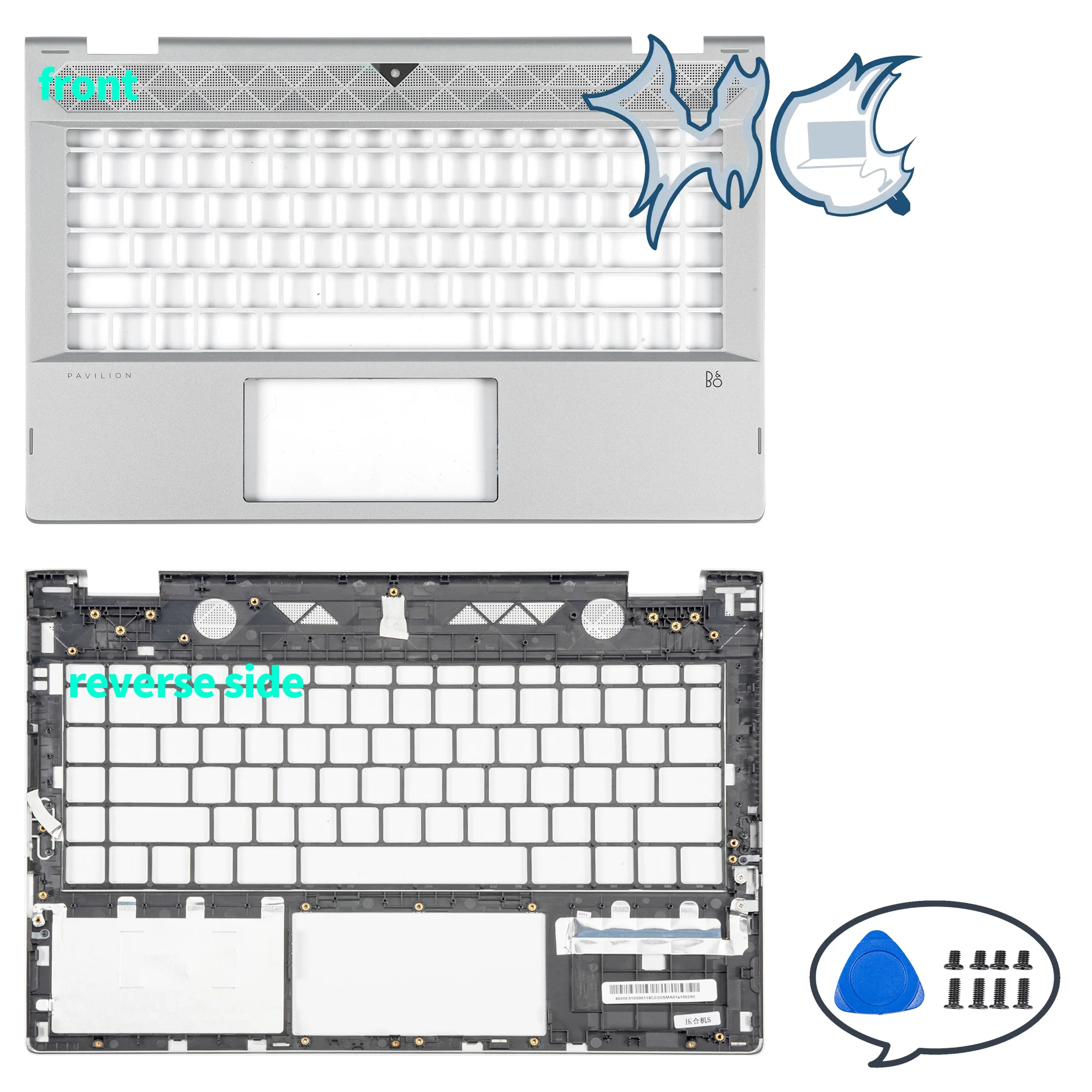 Laptop parts For Pavilion 14 X360 14-CD TPN-W131 LCD Back Cover Base Cover Bottom Case Hinges Replacement L22239/L22250