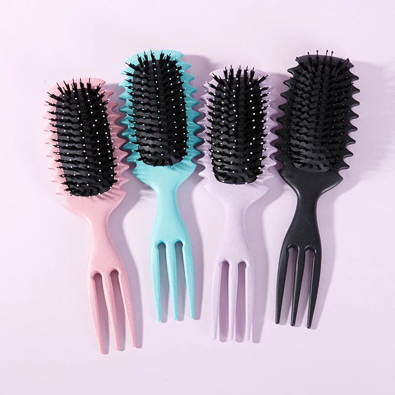 1pc doce bursh escova de estilo de cabelo encaracolado: cachos definidos em cabelos molhados- cerdas de náilon desembaraçar pente de volume para todos os tipos de cabelo