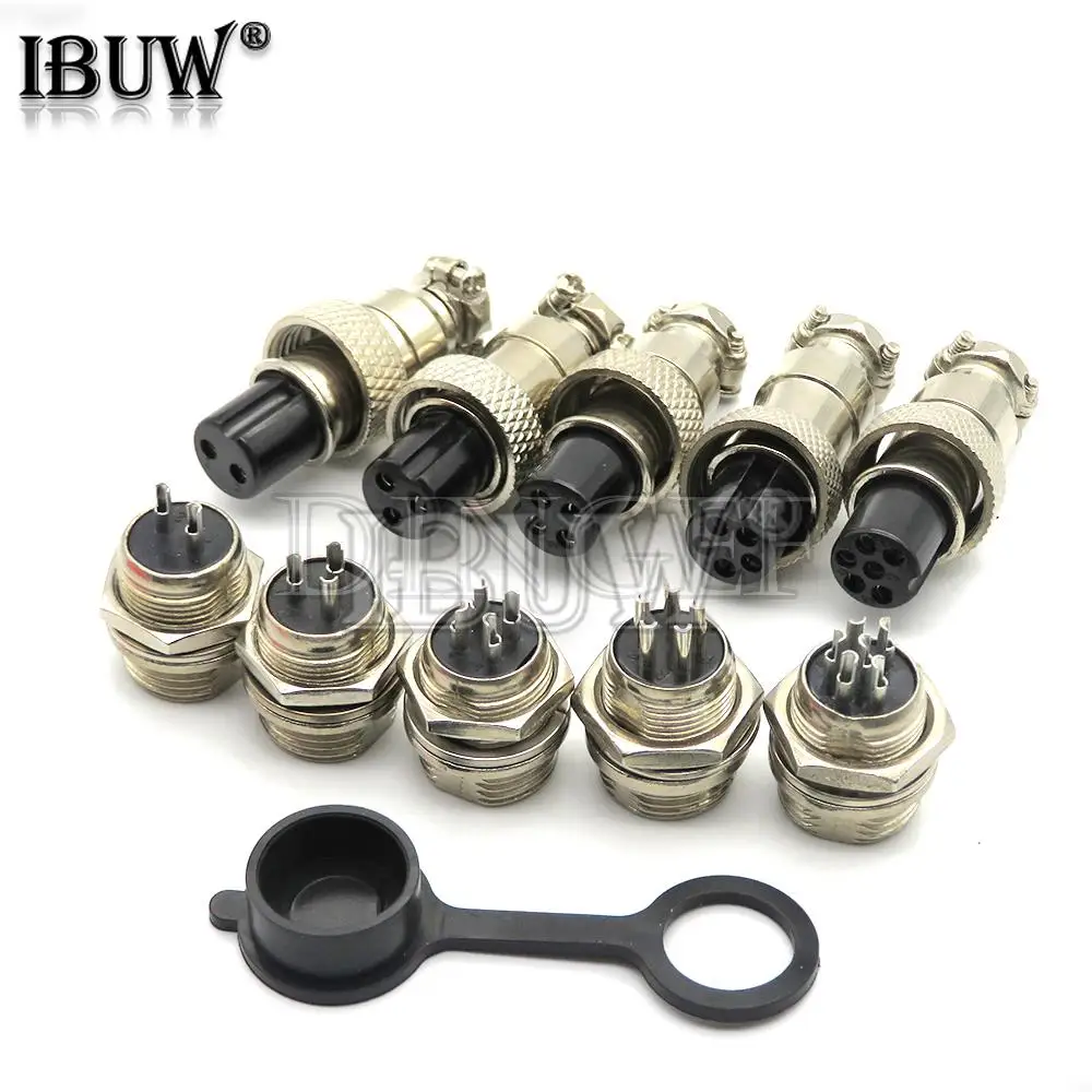 1Set/lot GX12 2/3/4/5/6/7 Pin Male + Female 12mm L88-93 Circular Aviation Socket Plug Wire Panel Connector with Plastic Cap Lid