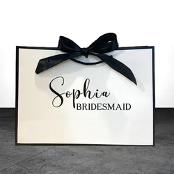 Personalized Bridesmaid gifts paper Bags Maid of Honor Custom Name Handbag Bridal Bachelorette Party Gifts Bride Wedding package