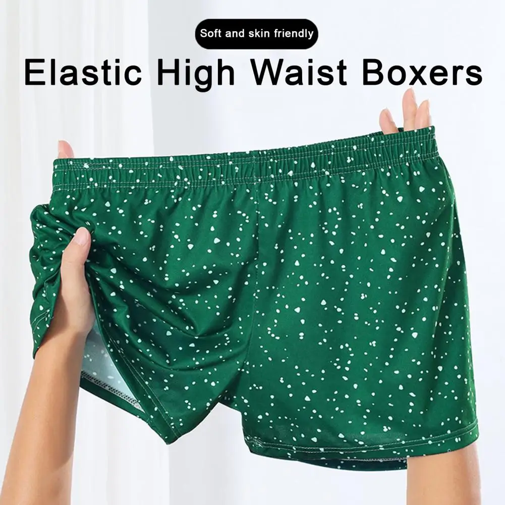 

Мужское нижнее белье-боксеры, эластичные шорты с высокой талией и цветочным принтом, свободные дышащие трусы, большие размеры, хлопковая мужская повседневная одежда