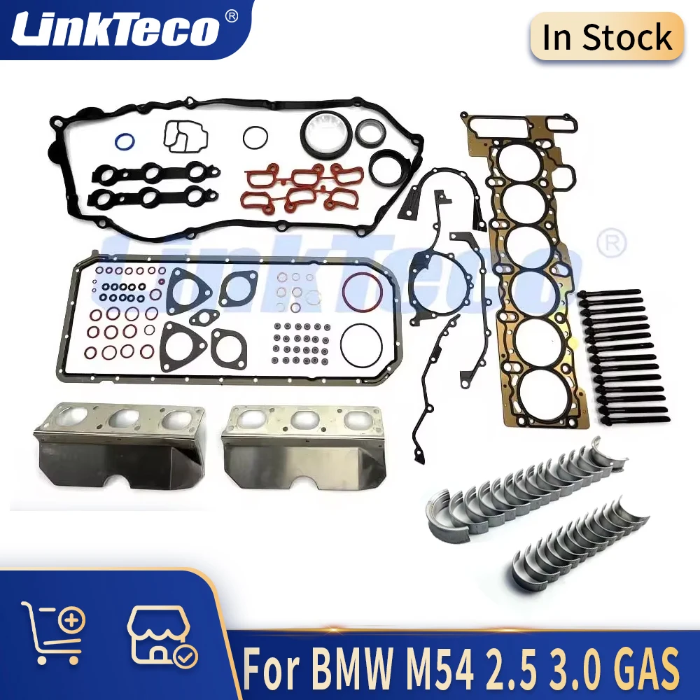 Engine Part Cylinder Head Gasket Set Head Bolts Main Conrod Bearing Kit 2.5 3.0 L Gas M54B25 M54B30 306S3 256S5 For BMW WIESMANN