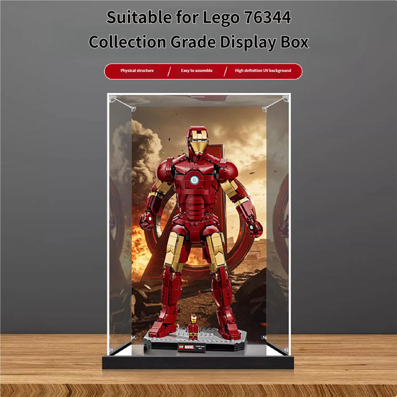 

Acrylic Display Case for Lego 76344 Mecha Model, Clear Display Box, Storage Box, Dustproof Display Box (Model not Included)