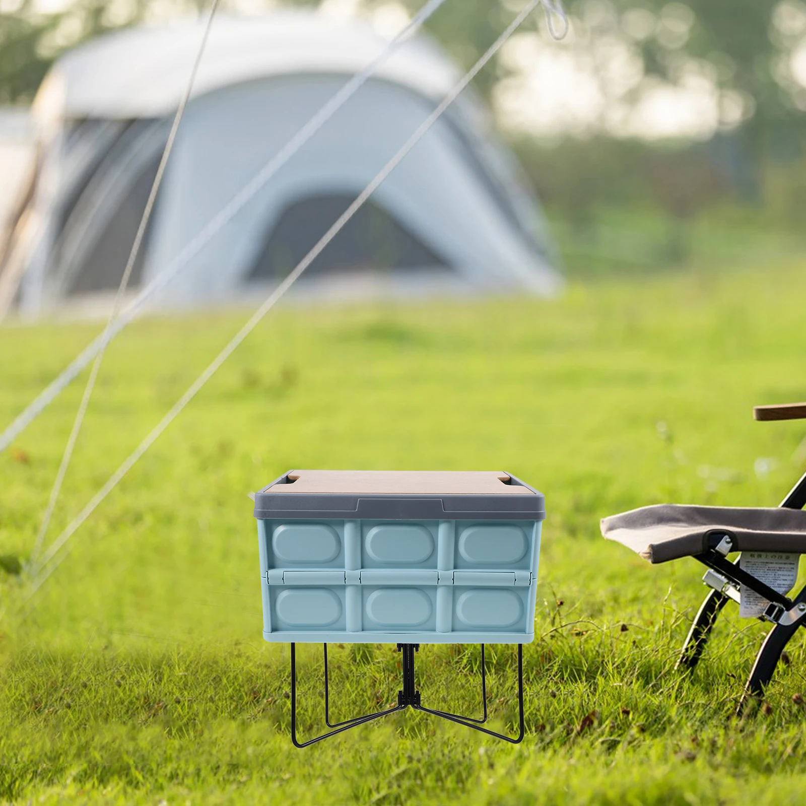 

Outdoor Camping Cooler Stand Foldable Portable Stainless Steel Hiking Picnic Cooler Holder Insulated Support Collapsible Storage