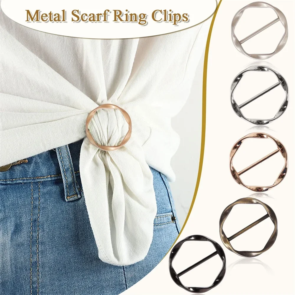 5pcs Fashion Temperament Simulated Pearl Silk Scarf Fixed Buckle/clothes Corner Buckle/Simple Korean Version Decorative Women