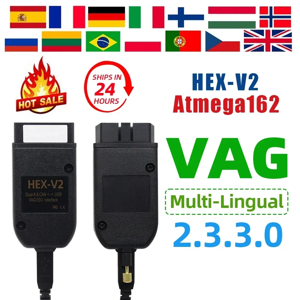 2026 Neuester VCDS 25.3 HEX V2 OBD2 Scanner Mehrsprachig für VAG VW Audi Skoda Seat Auto-Diagnosegerät USB-Kabel-Schnittstelle COM – Detail 1