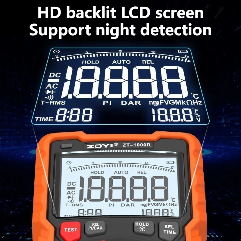 ZOYI Insulation Resistance Meter ZT-1000R High-Precision Digital Megohmmeter 1000V Electronic Shaker digital Meter Multimeter