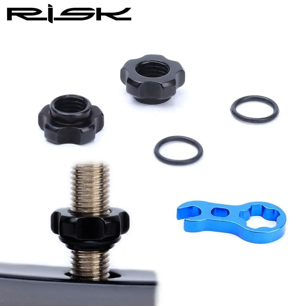 1 Set Vacuum Tire Nozzle Lock Mountain Bike Presta Valve Nut with Install Wrench MTB Road Bicycle Tubeless Tire Valve Cap