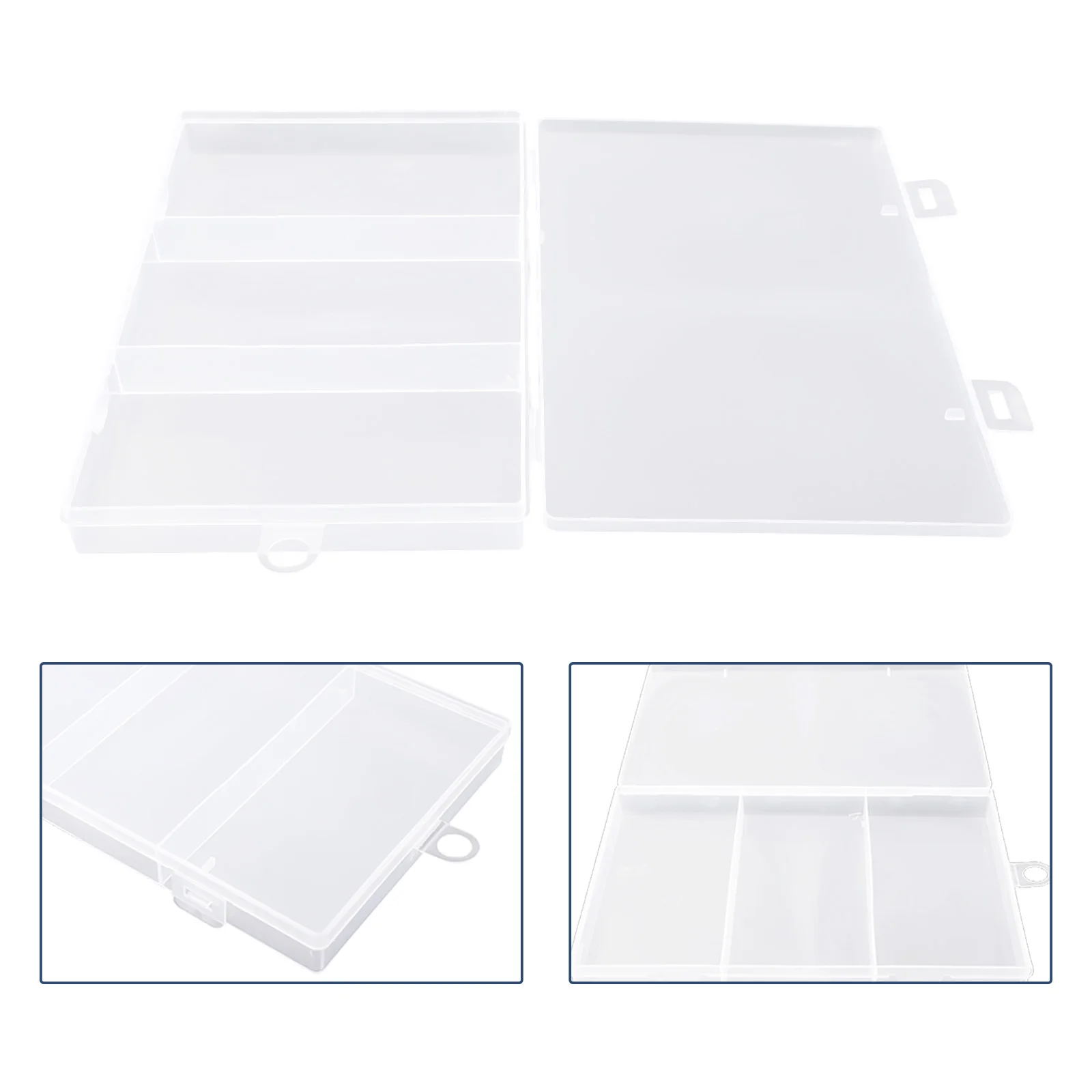 3 Grids Plastic Storage Jewelry Box Compartment Adjustable Container For Beads Earring Box For Jewelry Rectangle Box Case