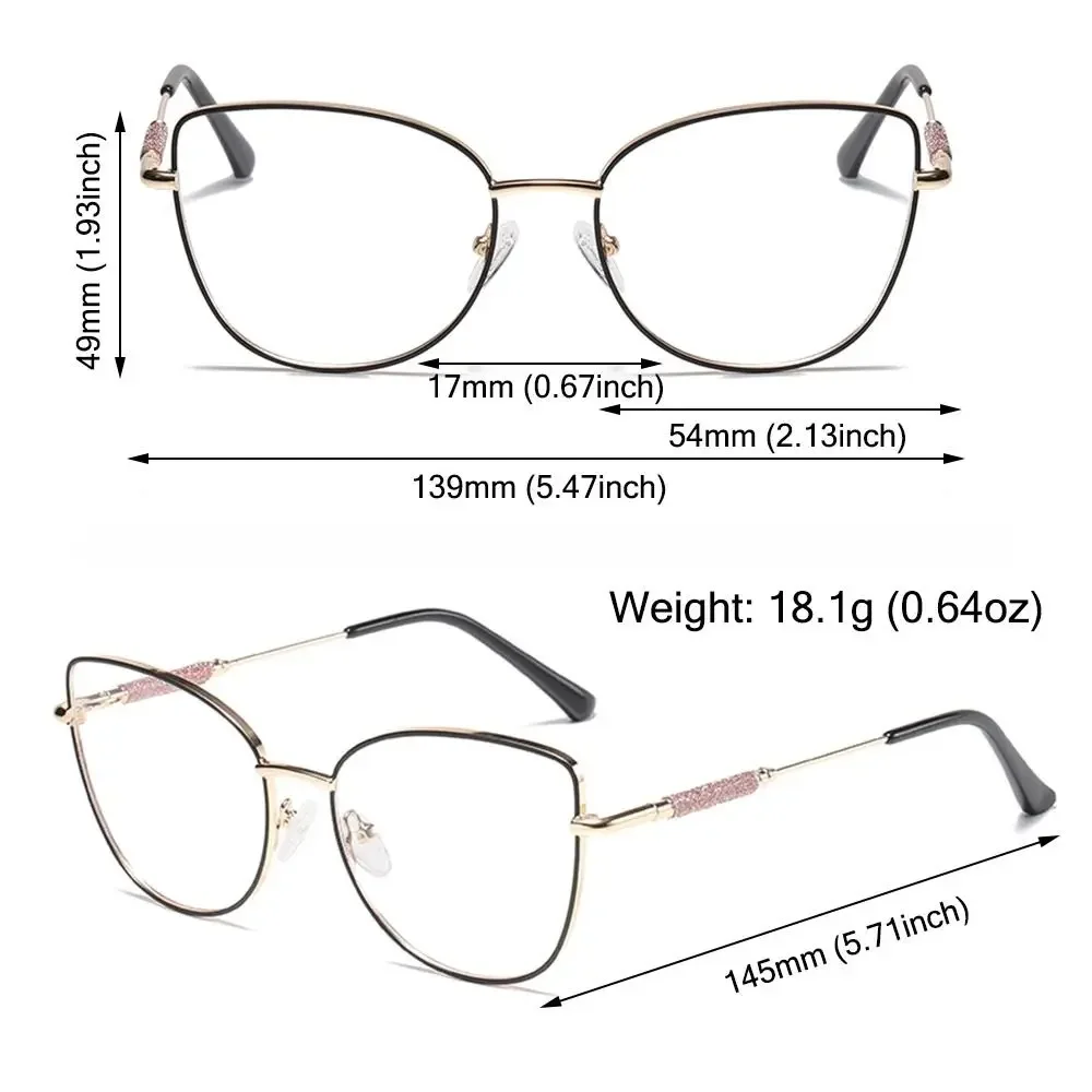 Lunettes d'ordinateur œil de chat vintage pour femmes, lunettes anti-lumière bleue, monture en métal, lunettes optiques, lunettes ChimOffice, mode