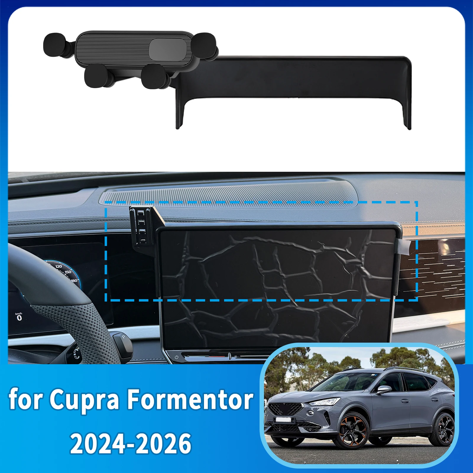 

Car Mobile Phone Holder fit for Cupra Formentor 2024 2025 2026 12.9" inch GPS Bracket Accessories Navigation Stand Auto