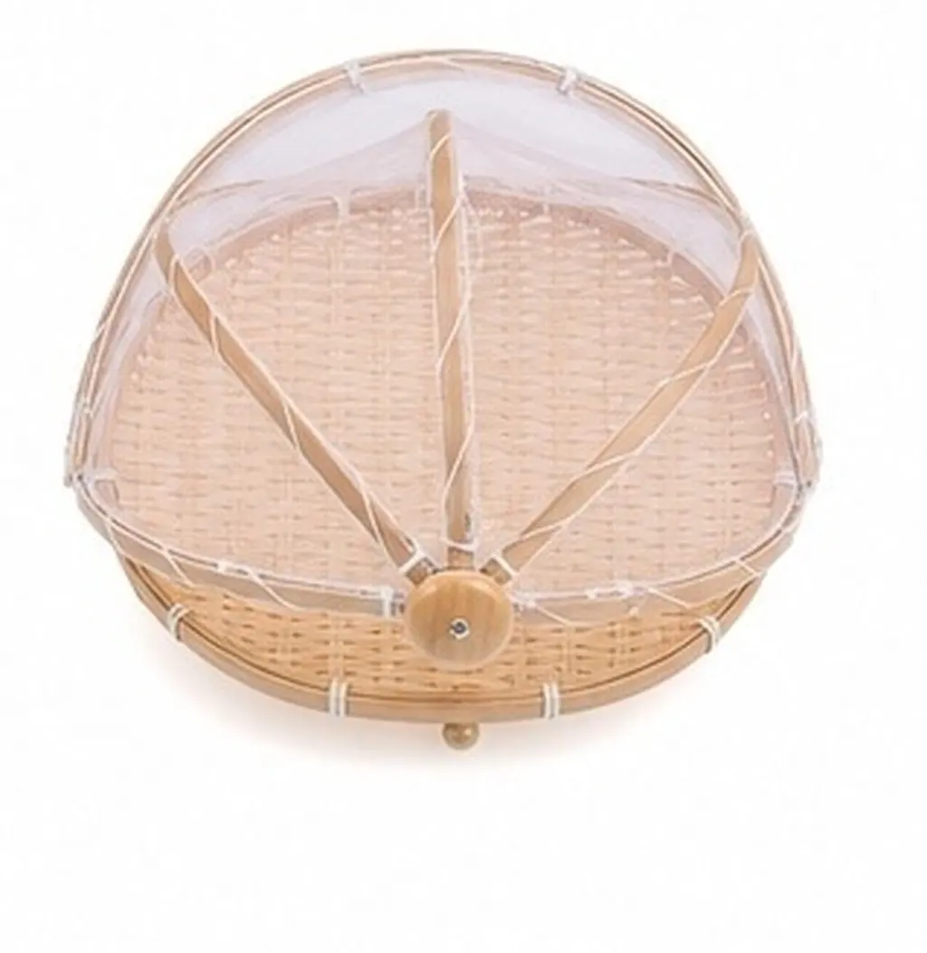 2Pcs Bamboo Fruit Vegetable Baskets Decorative Multi-Purpose Storage Basket Household Woven Dustpan Basket Rustic Home