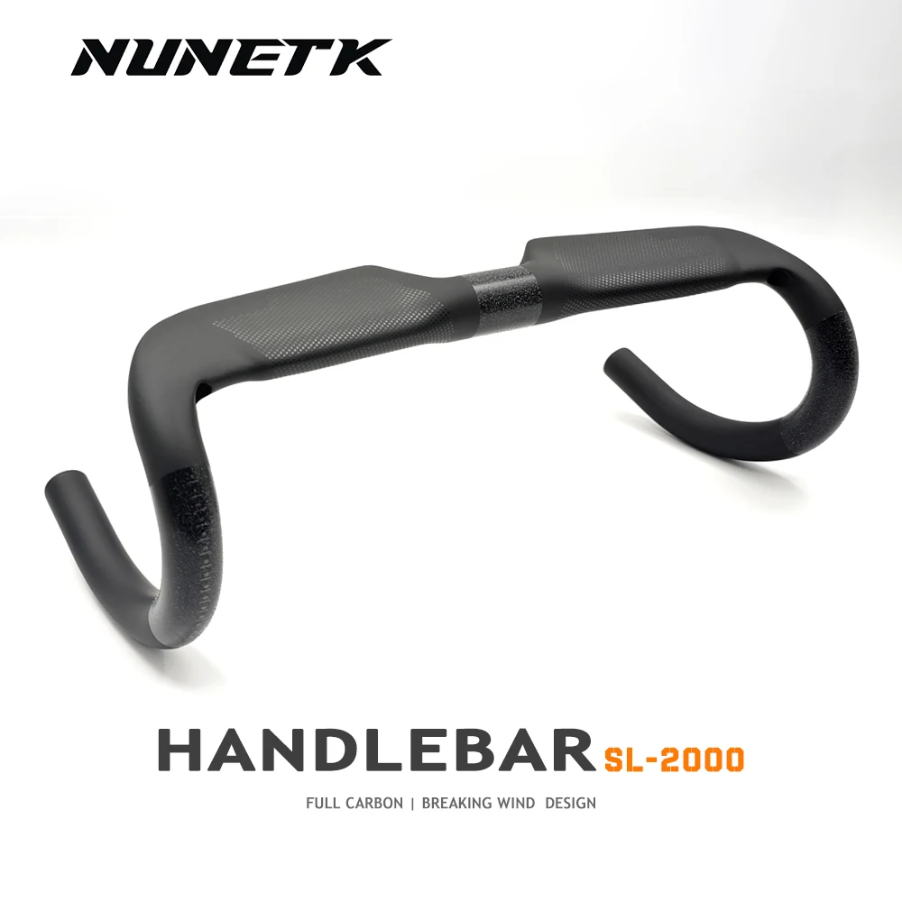 

NUNETK SL2000 Carbon Fiber Ultra Light Bicycle Road Handlebars 380/400/420/440mm Matte Internal Routing Road Bicycle Handle Bar