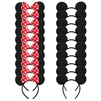 Orecchie da topo Fascia per orecchie con fiocco solido per forniture per feste di compleanno e decorazioni per costumi cosplay a tema mouse