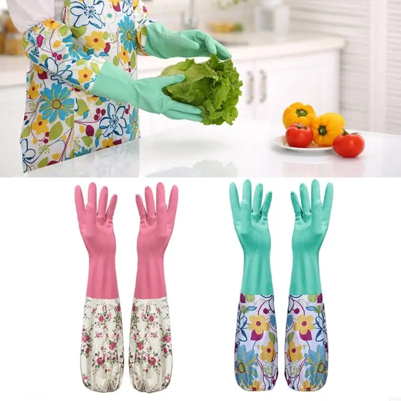 F19B Kitchen Cleaning Gloves 1 Pairs Housework Anti-rust Hands for Protection for Long Sleeves Working Painting Gardening