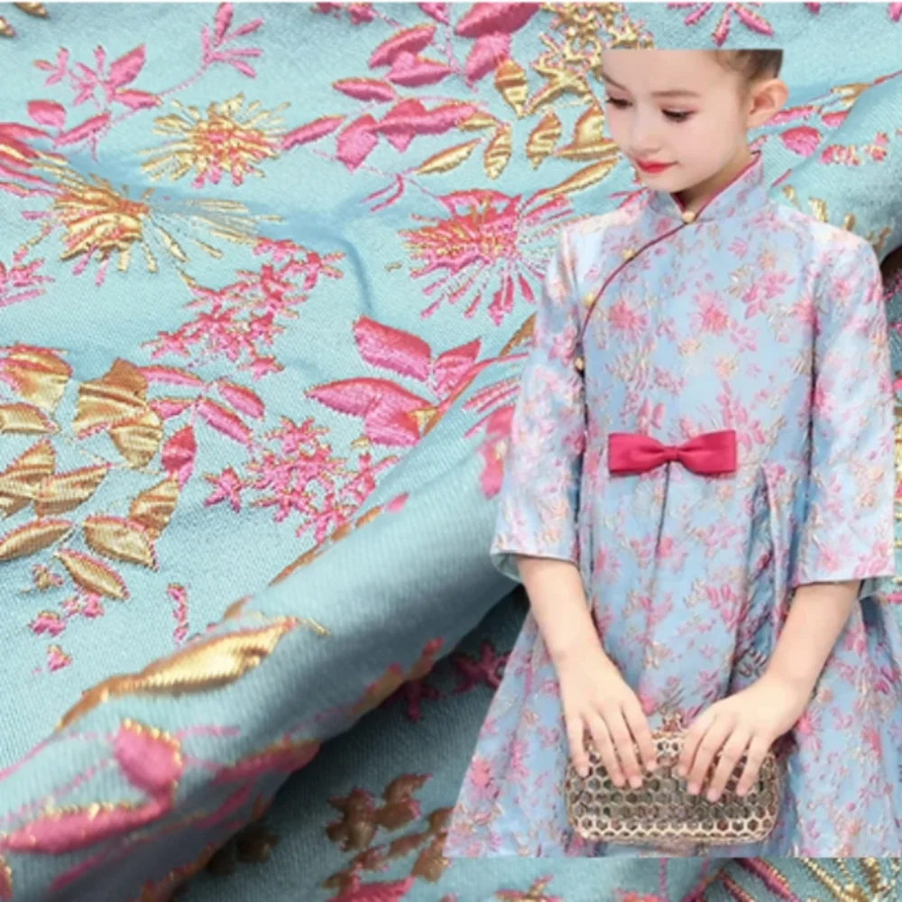 

Парчовая жаккардовая ткань, весна-лето, позолоченное платье, модный дизайн для шитья, оптовая продажа, ткань по метрам