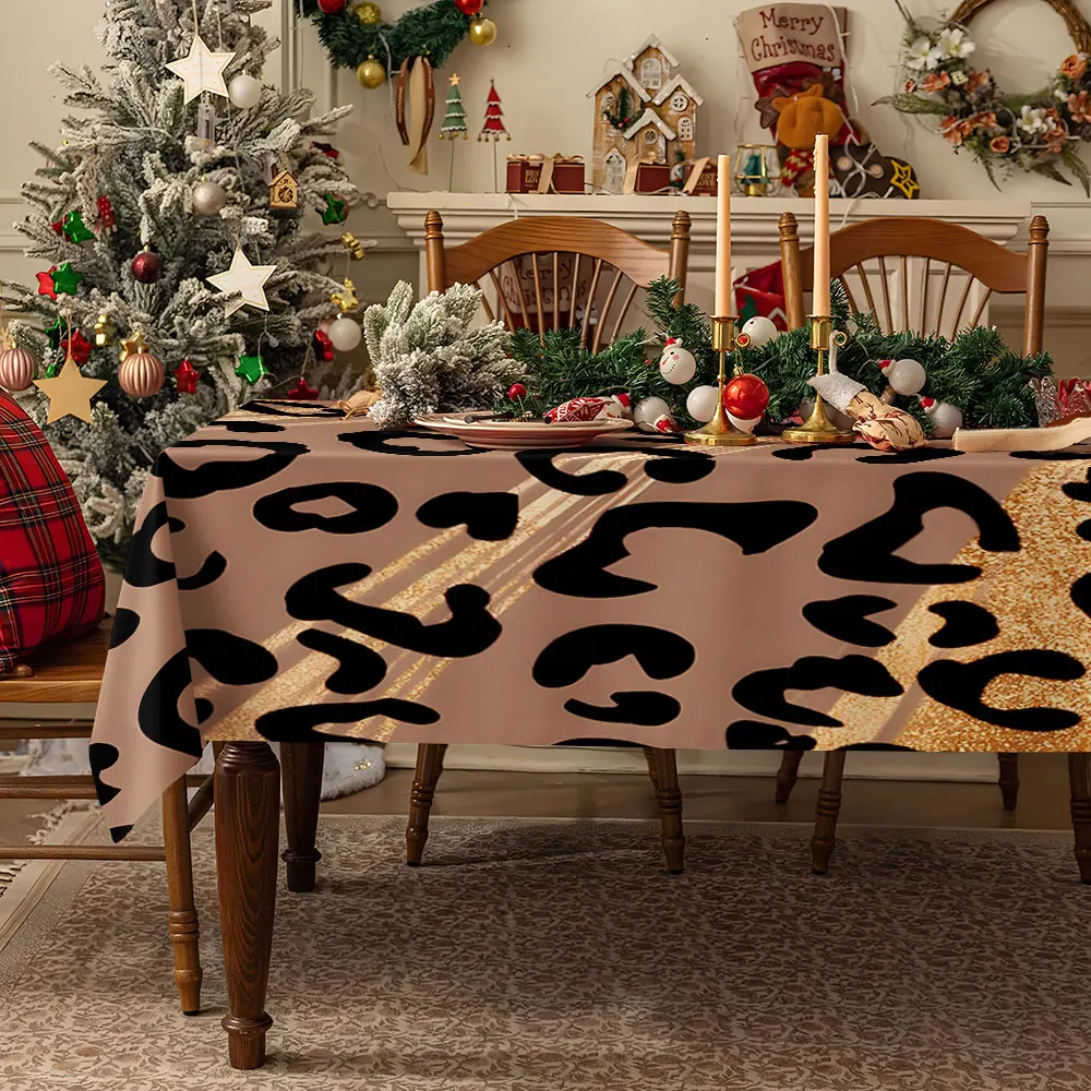 Golden Leaf Relief Table Cloth Waterproof Tablecloth Spill Proof Table Cloth, Wipe Clean Table Cloth for Dining Camping