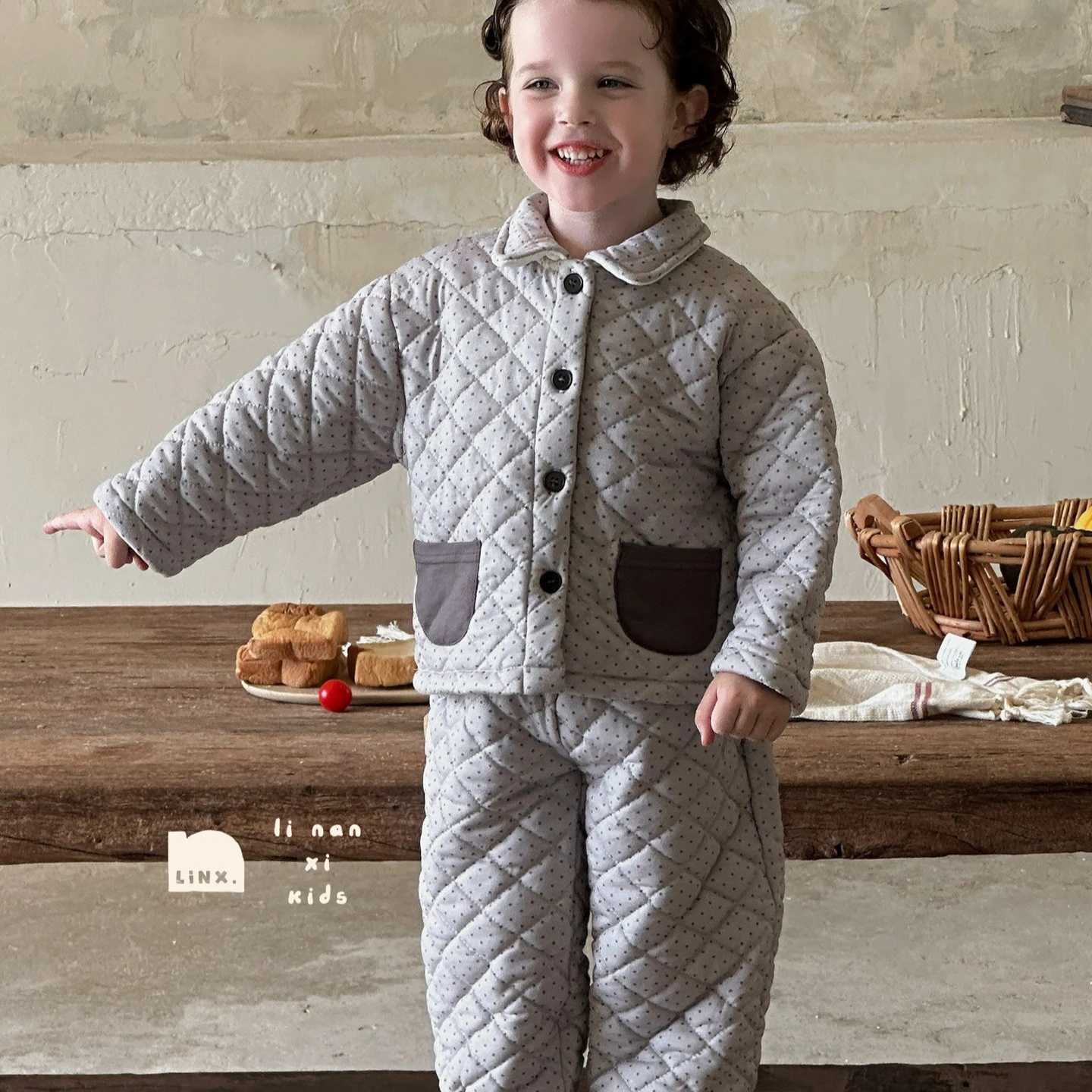 Girls Set 2026 Autumn and Winter New Childrens Wear Korean Style Boys and Girls with Cotton Warm Printed Cartoon Two-piece Set