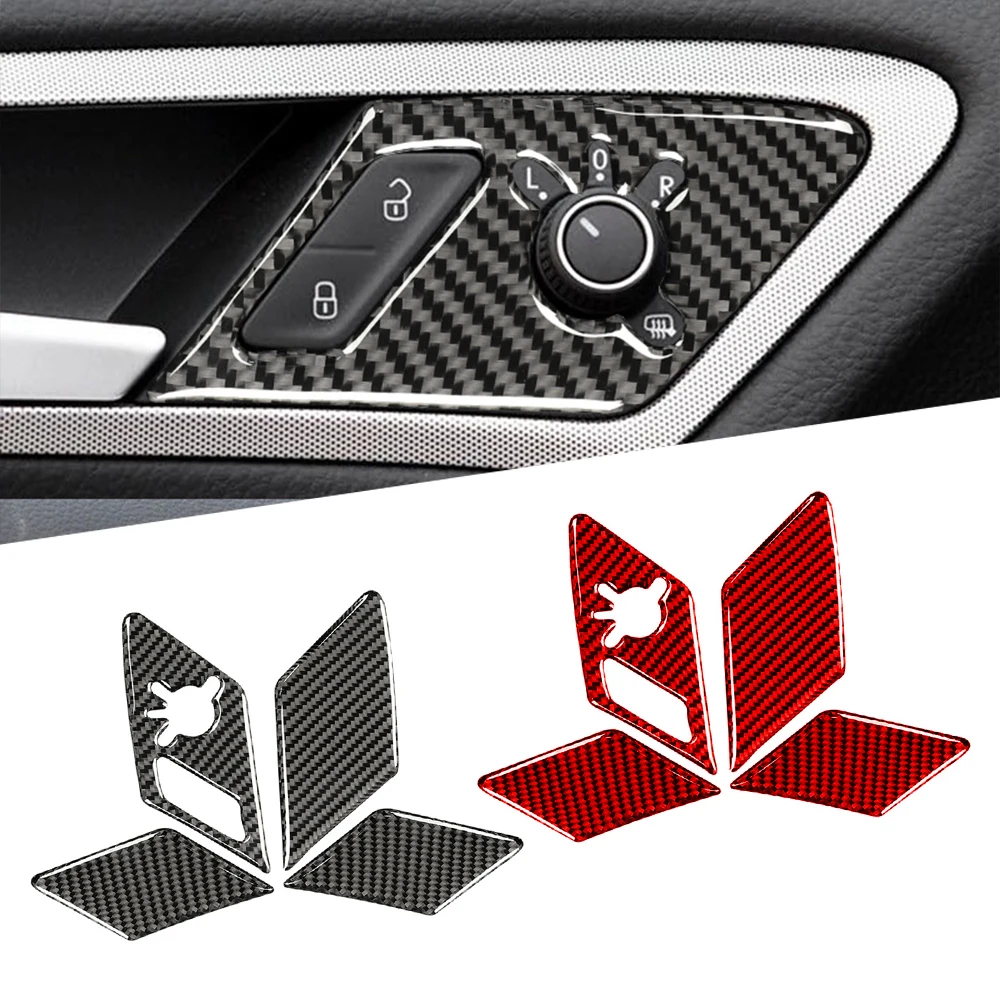 

For Volkswagen Vw Golf 7 Gti Mk7 2014-2019 Car Styling Carbon Fiber Interior Door Lock Switch Panel Trim Auto Accessories 4pcs