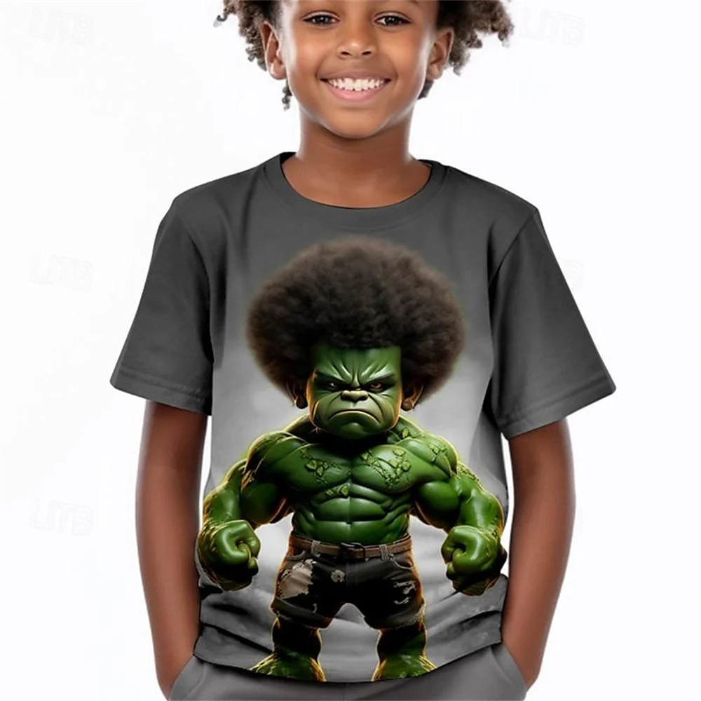 Camisetas informales para niños y niñas, divertidas camisetas con estampado 3d de dibujos animados, regalo de cumpleaños, ropa de verano para bebés, 2024