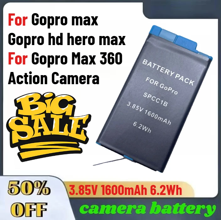 

3.85V 1600mAh High-Quality Digital Battery For Gopro max Gopro hd hero max for Gopro Max 360 Action Camera