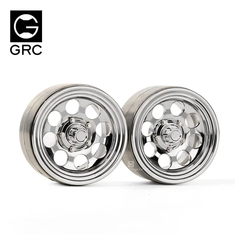 GRC 1.9 Inch Aluminum Chrome-Coat Wheel Rim #G08 For 1/10 RC Crawler Traxxas TRX4 Bronco Axial SCX10 90047 AT4 VS4 D90 #GAX0138A