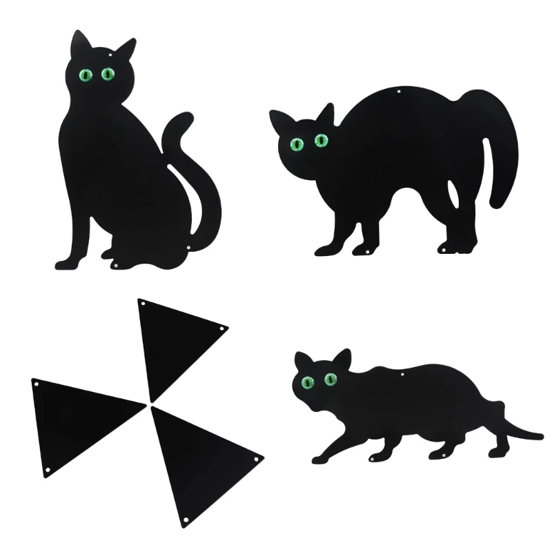 

Q1JB 1 Set Black Cats Garden Stakes, Hollow-out Lawn Decorations Metal Halloween Scare Statues for Courtyard Yard