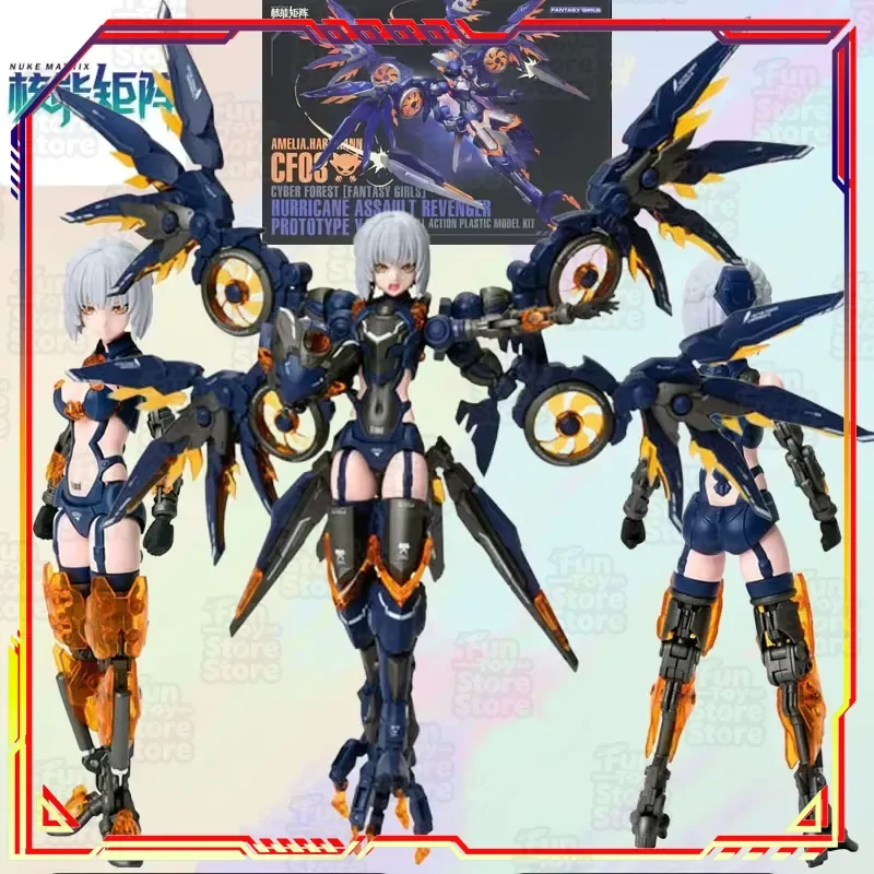 NUKE MATRIX MATRIX Anime Action Figure Kit de Montagem CF03 AMELIA HARTMANN Brinquedo Colecionável Oficial Licenciado para Meninos e