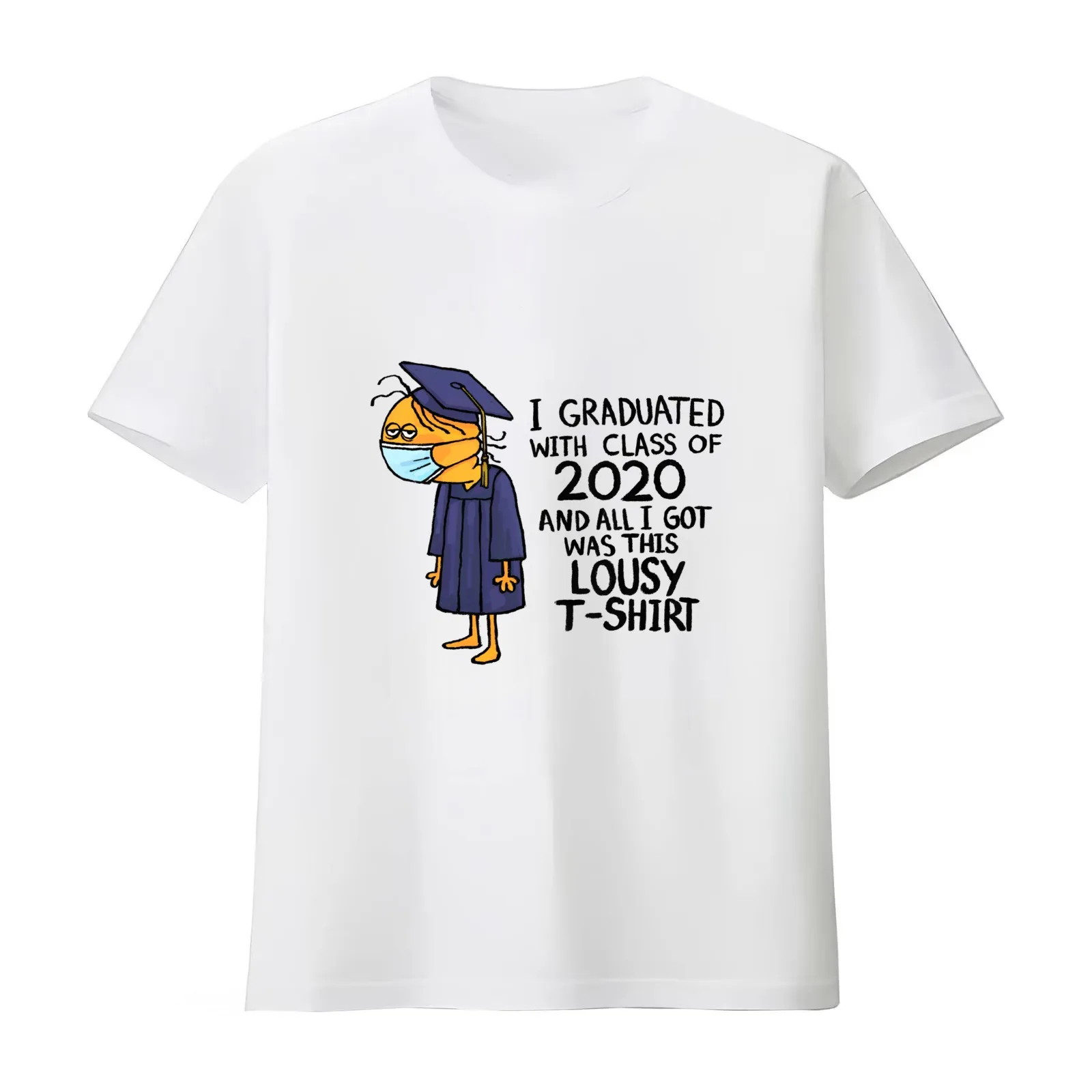 Graduation 2020 T-Shirt Summer Casual Cotton Tee Oversized Streetwear Tops Vintage Graphic Print Loose Fit Short Sleeve