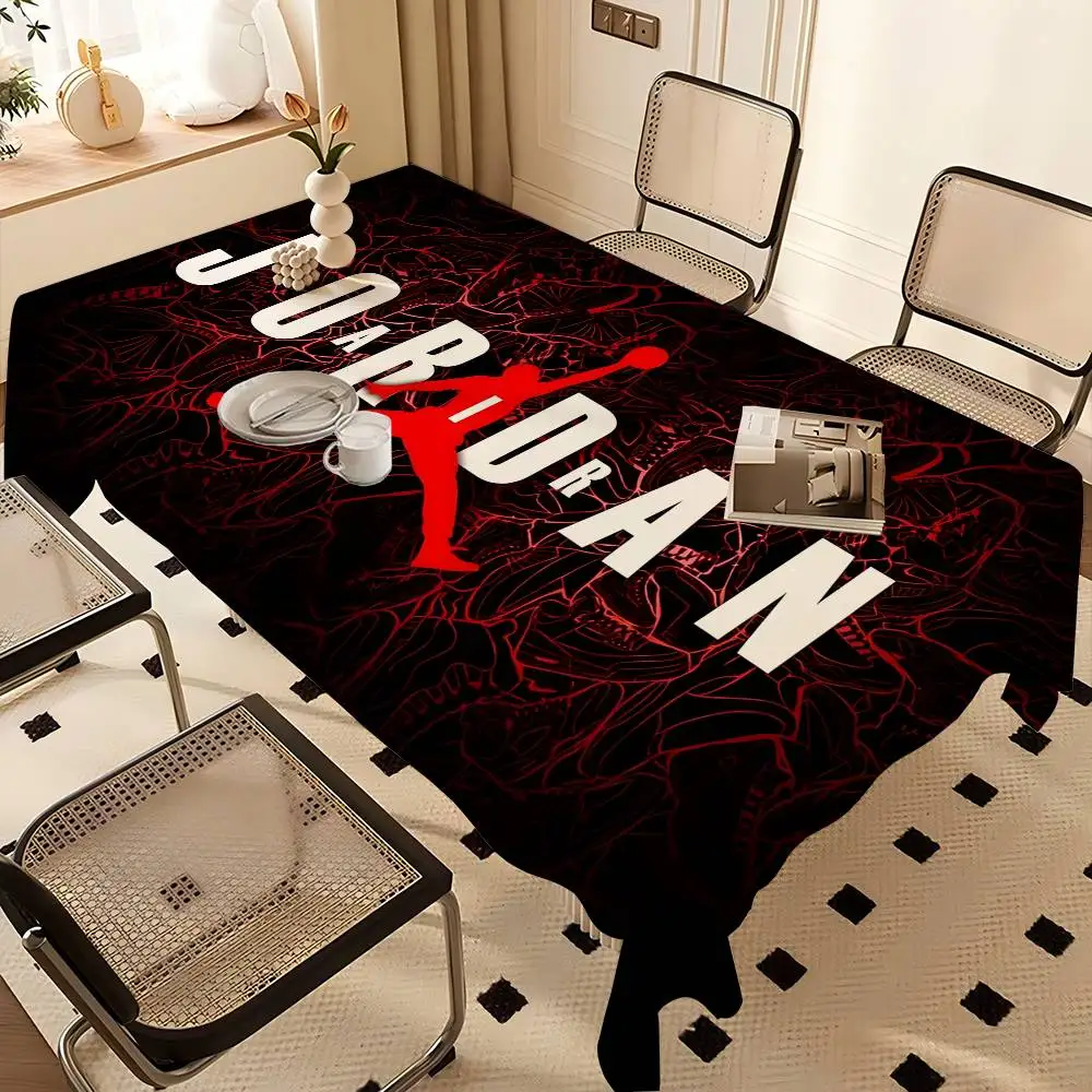 Nappe de table de basket-ball américain Jordan, imperméable et résistante à l'huile, pour table de chevet, anti-poussière, décorative, pour salon et table basse