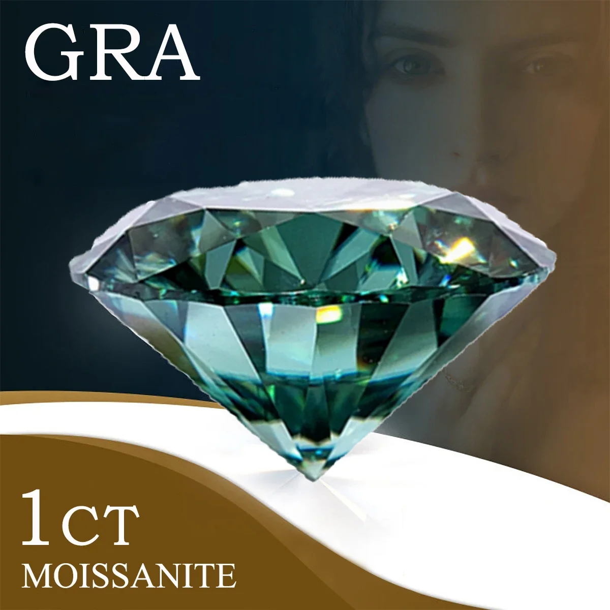 

Quality Green Moissanite Stone VVS1 Lab Grown Diamond Pass Diamond Tester Round Excellent Cut For Jewelry Making Charms Stone