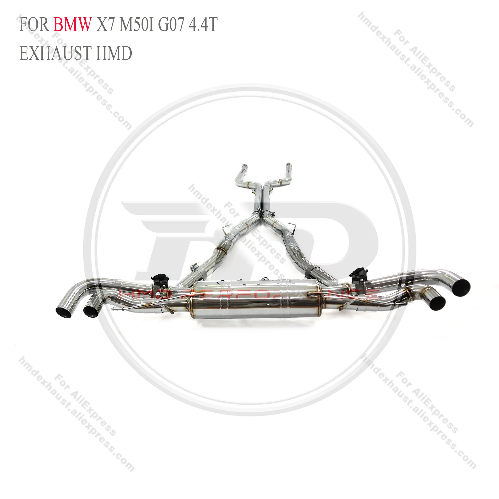 HMD Exhaust System Catback Stainless Steel Performance for BMW X7 M50I G07 4.4T Muffler With Valve