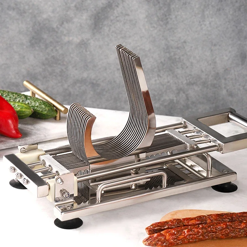 Hands chub 4mm Speck Gurke Kartoffeln Obsts chneide maschine Edelstahl Gemüse klinge Slicer Cutter